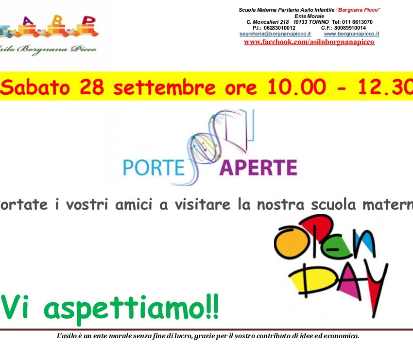 Porte Aperte Asilo Scuola Materna Borgnana Picco Torino